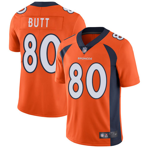 Men Denver Broncos #80 Jake Butt Orange Team Color Vapor Untouchable Limited Player Football NFL Jersey